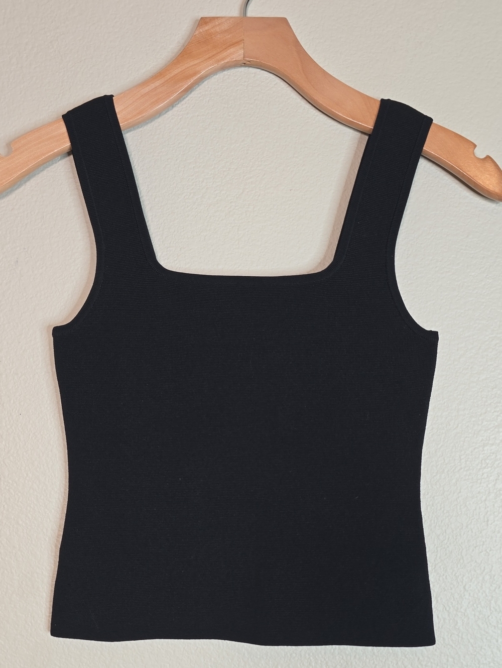 Matteau Black Classic Nineties Square Neck Knit  Tank Size 2 Nwt.